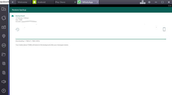 whatsapp messenger restore from computer
