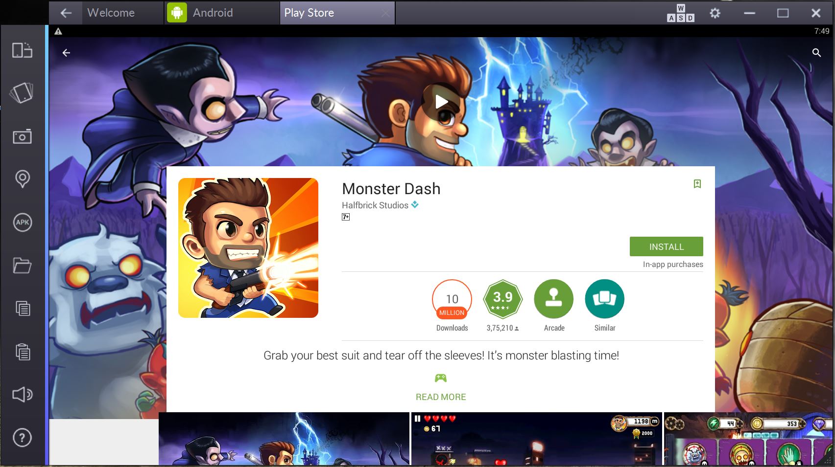 monster dash for pc computer
