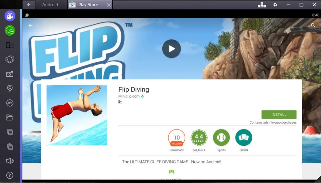 Flip Diving for PC Online Free Download (Windows 7, 8, 8.1, 10)