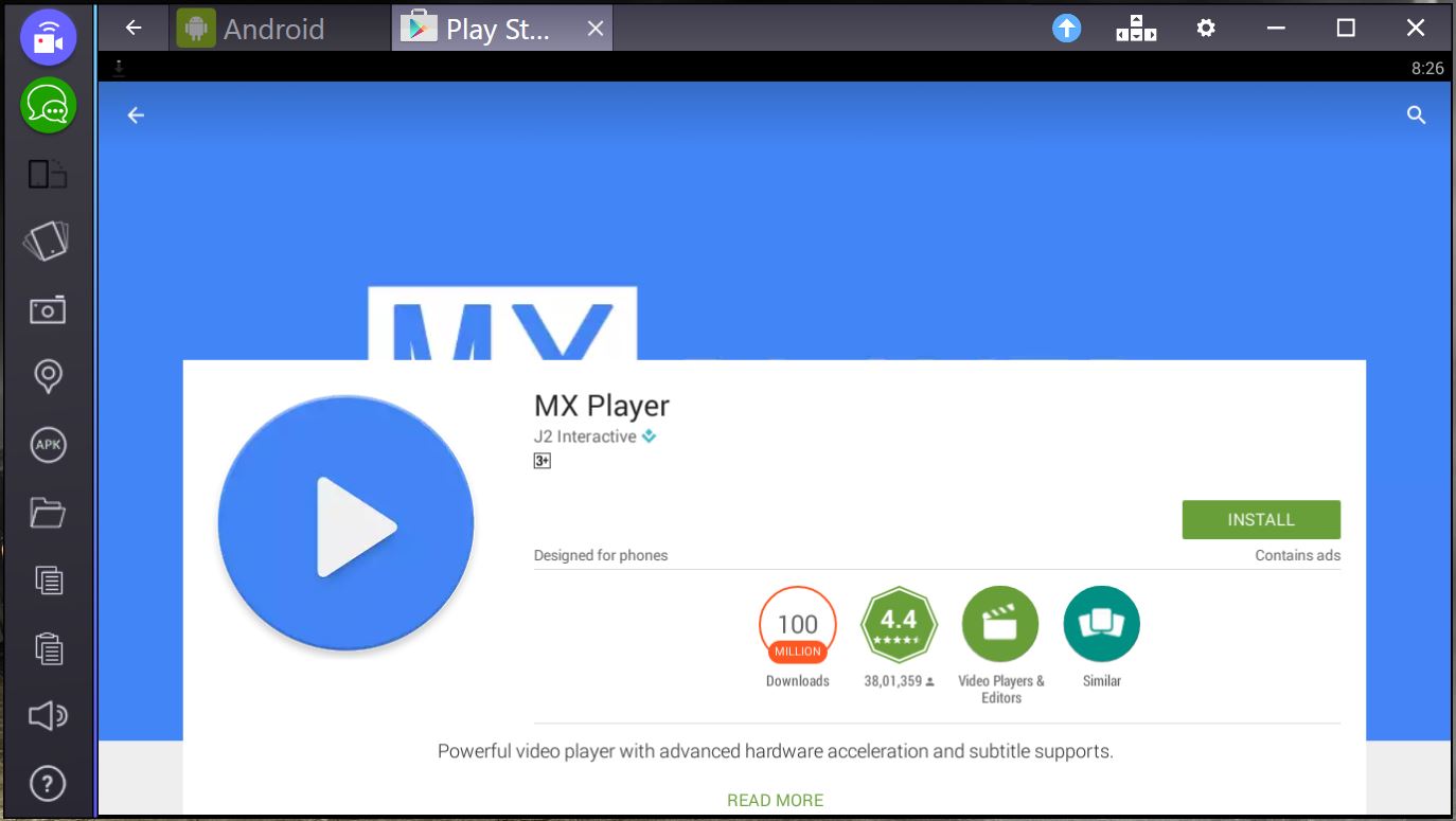 mx player for pc bluestacks